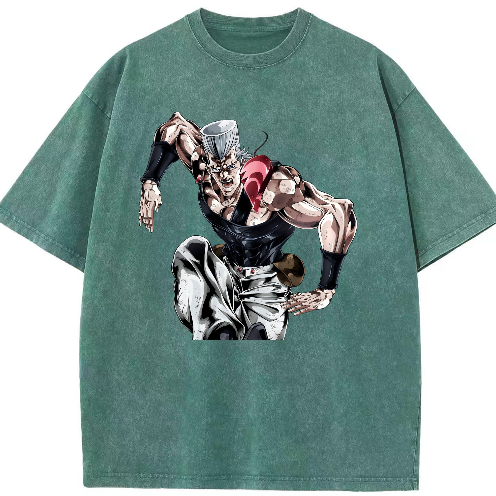 （画像用） ジョジョの奇妙な冒険 ジャン＝ピエール?ポルナレフ JoJo's Bizarre Adventure Jan Pierre Polnareff 綿100% ヴィンテージ風 半袖Tシャツ（フロントプリント）